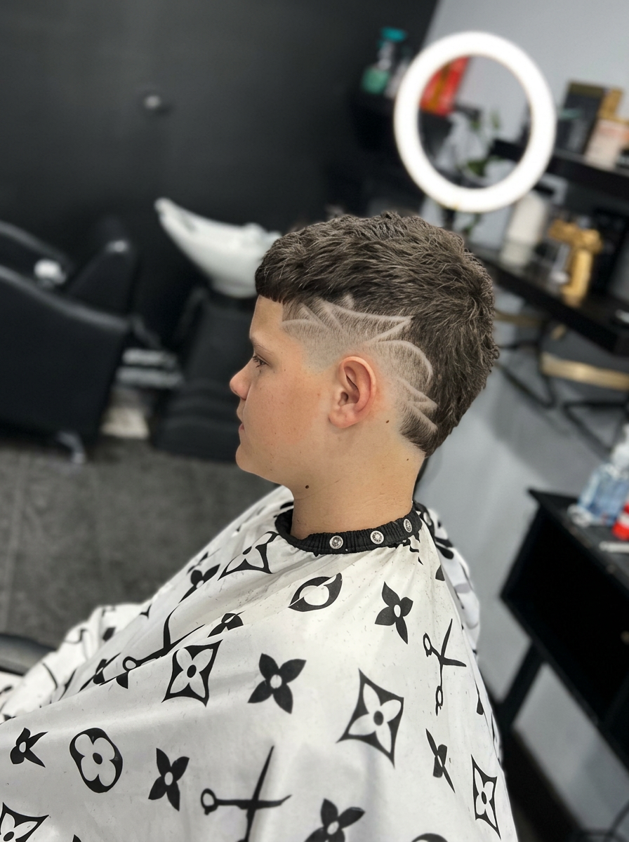 Sharp skin fade haircut